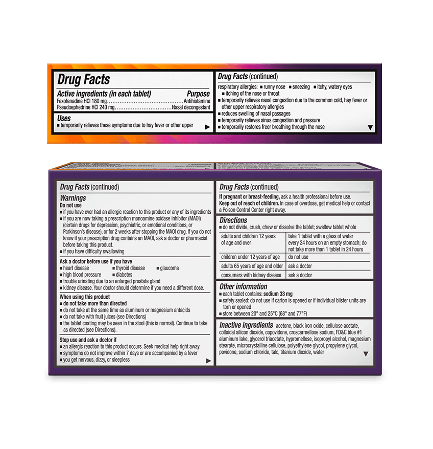 24 Hour Tablets | Allegra-D® Allergy &amp; Congestion Relief Medicine